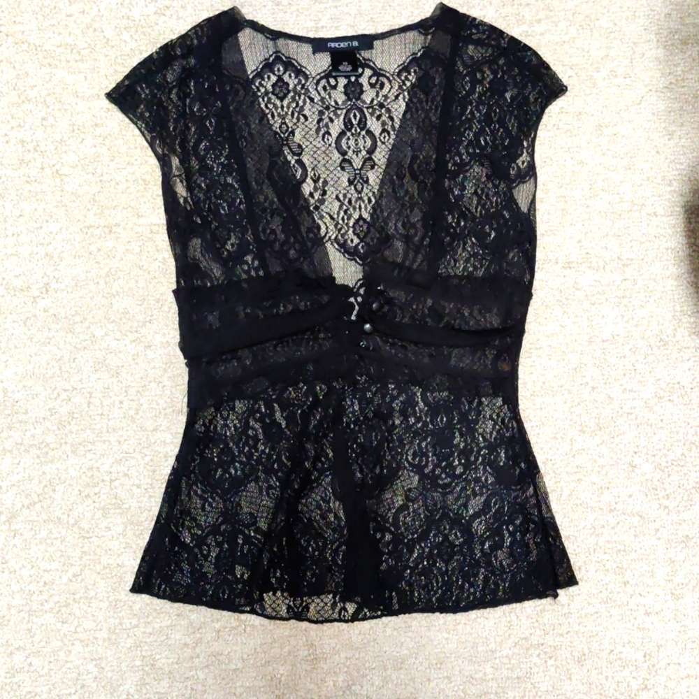 Arden B black lace top